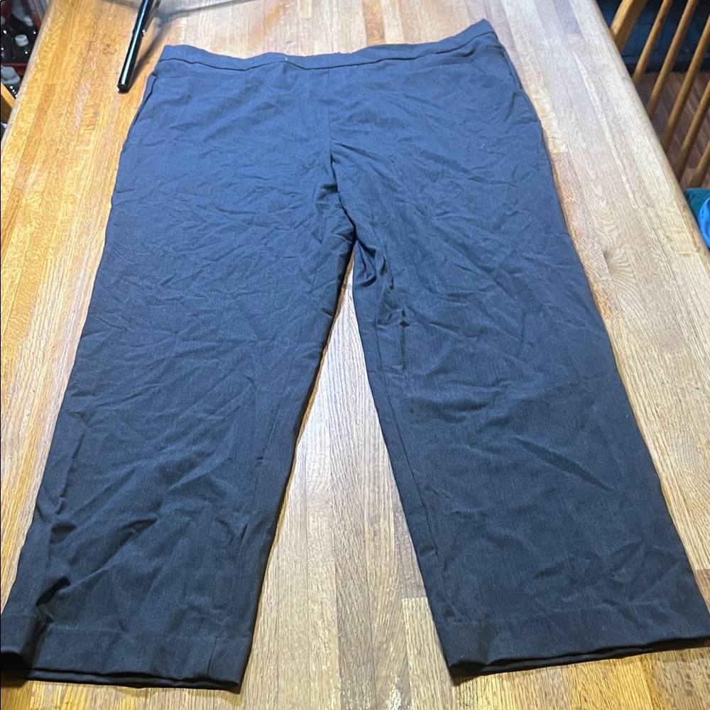 Time and Tru Women XXL (20) Charcoal Elastic Waist Relaxed‎ Straight Leg Pants